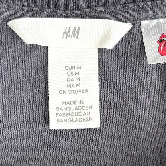 H&M Rolling Stones Lips Boxy Graphic Crewneck T-Shirt - Picture 5 of 6